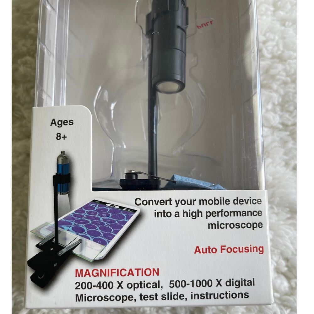 ScienceWiz Clip On Microscope Mobile Device Into High Performance Single Lens - Picture 4 of 10